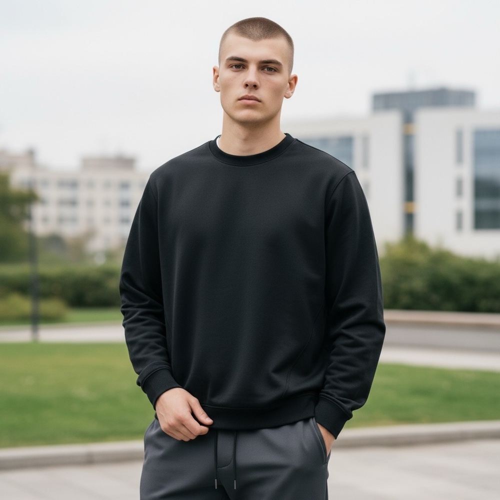 Reigning Champ Black Technical Pique Sweatshirt Size M